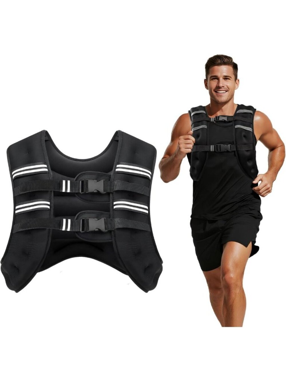 Adjustable Weighted Vest for Strength Training & Cardio - 8lb to 30lb Options